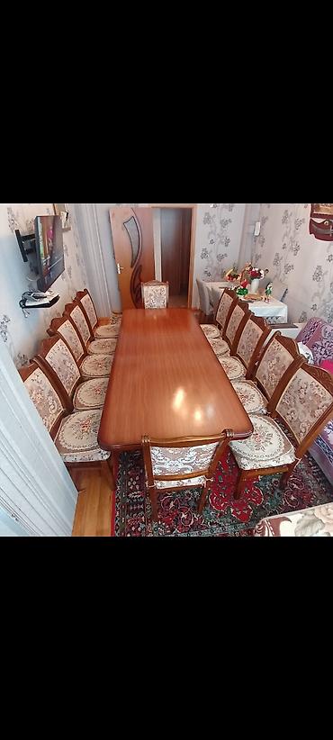 Qonaq otağı üçün, İşlənmiş, Dördbucaq masa, 12 stul