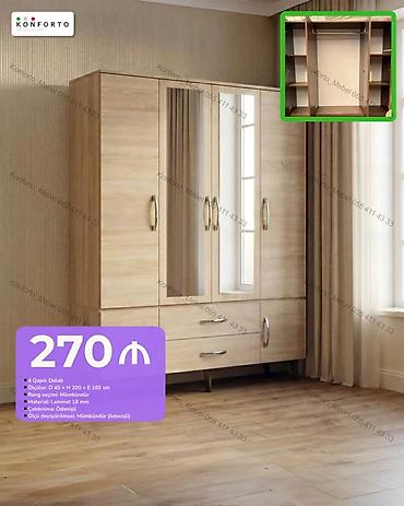 4 qapılı paltar dolabı - Ölçü: 45 × 200 × 160 sm - Material: 18 mm