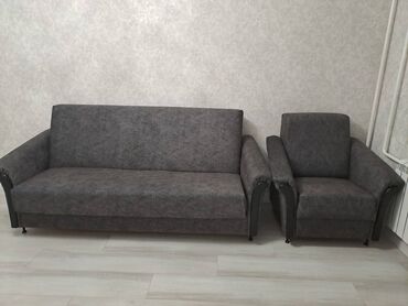 покупка мебели бу: Диван-кровать, цвет - Серый, Б/у