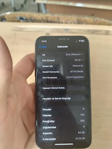 Apple iPhone: IPhone Xs, 64 GB, Qara, Face ID — 6