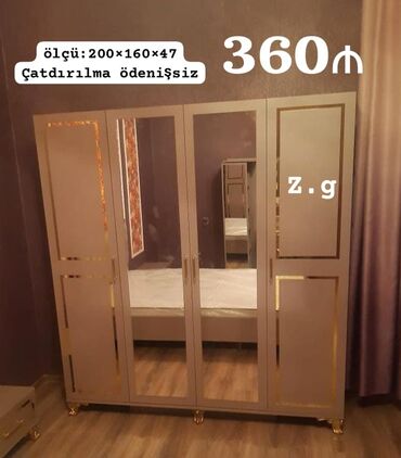 lalafo mebel ikinci el dolablar: *Dolab 4 Qapılı 💫360Azn* ✔️Material:Rusiya Laminat 18/lik *◽Rəng