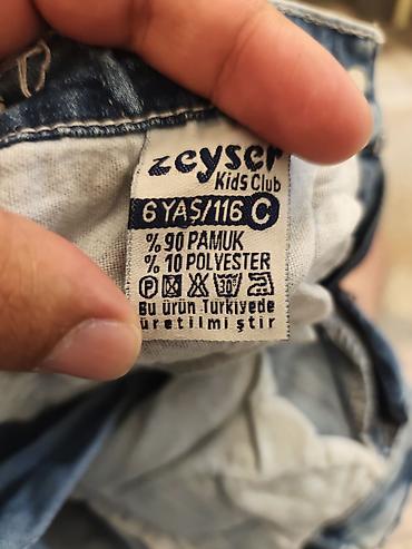 şalvar cins: Zeyser Kids Club qız uşağı üçün cins şalvar - Ölçü: 6 yaş / 116 sm - — 1