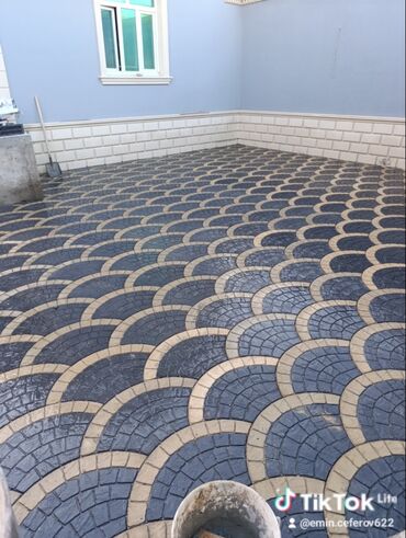 Tamet: Tamet döşəmə xidməti – dekorativ beton/daş təməli ilə həyət və giriş — 29