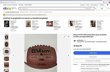 Ostali proizvodi za sport i razonodu: Wilson američka fudbalska lopta – model TDS - Brend: Wilson - — 6