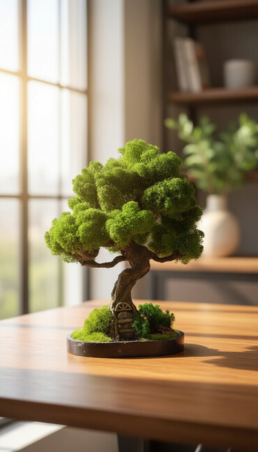 Декоративные цветы: Деревья-бонсай из натурального стабилизированного мха🌳 -это — 8