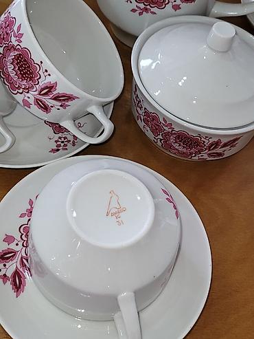 Qab-qacaq və mətbəx ləvazimatları: Çay dəsti, rəng - Ağ, Farfor, 6 nəfərlik — 2