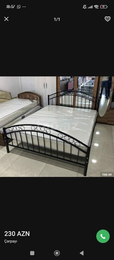 спальная мебель в баку цены: Новый, Двуспальная кровать, Без подьемного механизма, Без матраса, Без выдвижных ящиков