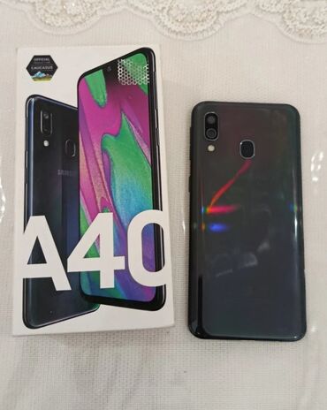 a 40 kontakt home: Samsung Galaxy A40, 64 GB, rəng - Qara, Barmaq izi, Face ID