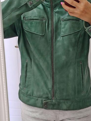 la coste torba: Zelena KOŽNA JAKNA, od prave kože, vel L/XL, odlično očuvana — 3