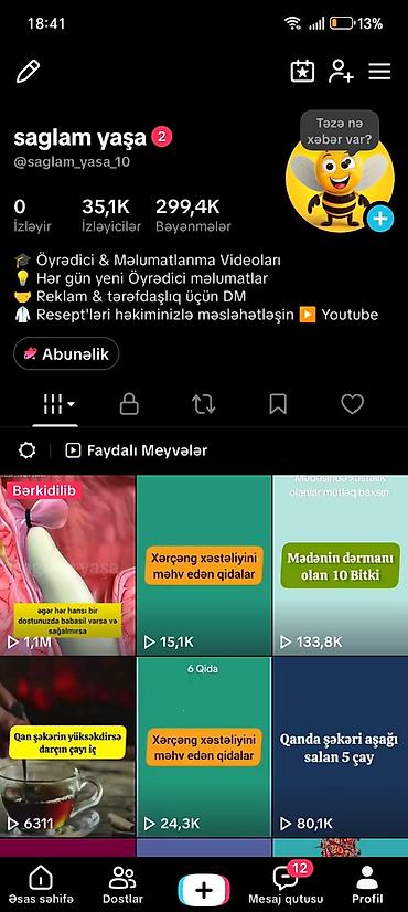 Другие услуги по красоте и здоровью: “Saglam yaşa” – sağlamlıq mövzulu maarifləndirici kontent səhifəsi — 1