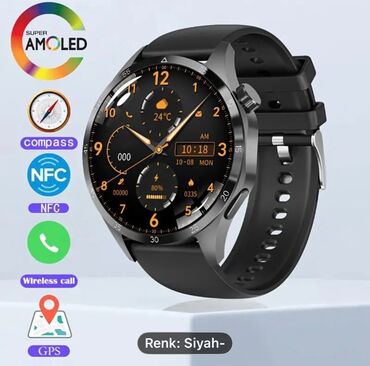 sentir: Yeni, Smart saat, Sensor ekran, rəng - Qara