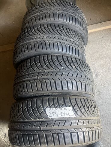 Шины: Шины 255 / 40 / R 18, Зима, Б/у, Комплект, Легковые, Корея, Kumho