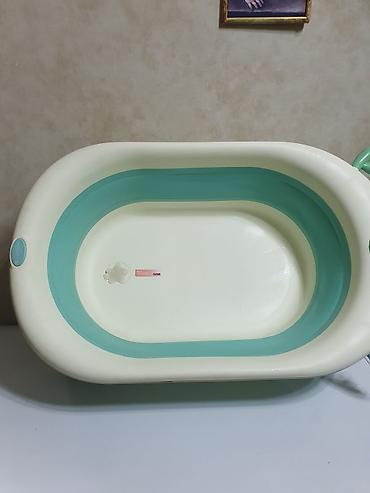 hamam aksusarlari: Uşaqlar üçün qatlanan vanna - Rəng: krem və yaşıl-aqua - Material — 5