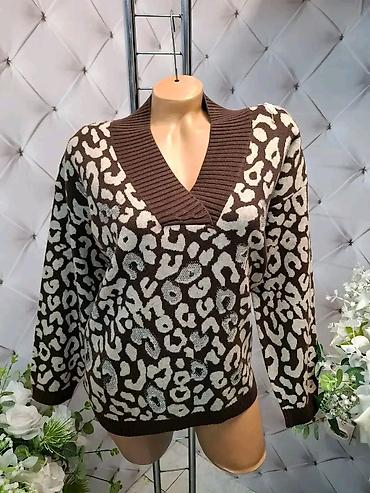 buzz: Ženski pleteni džemper sa atraktivnim leopard printom i elegantnim — 4