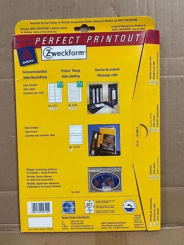 Kasete, CD i DVD: Avery Zweckform Video Labels – Stick & Lift, No. 4742 - — 4
