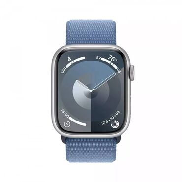 телефон опа: Apple Watch Series 9 GPS😎 41 мм🔥серебристый, спортивный браслет синего