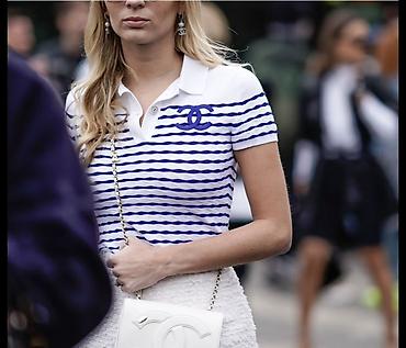 chanel papuce: Polo köynək, Chanel, S, rəng - Ağ — 1