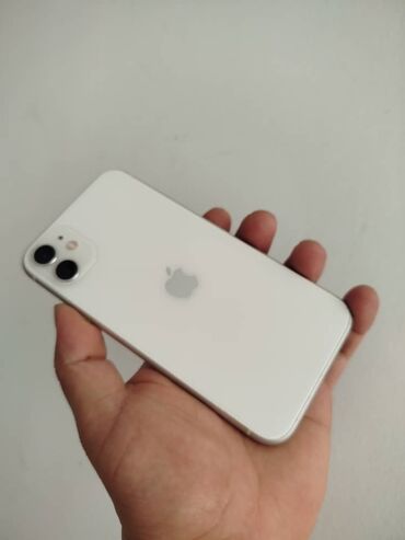 Apple iPhone: IPhone 11, Б/у, 64 ГБ, White Titanium, Защитное стекло, Чехол, Кабель, 75 %