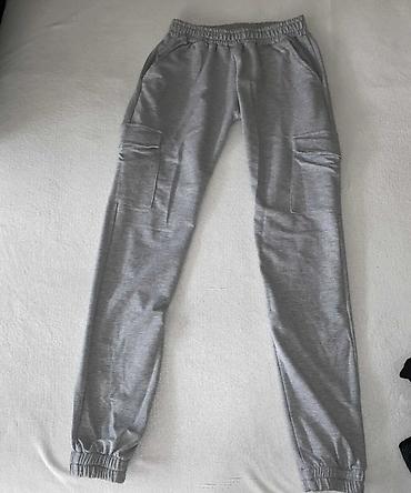 mk baletanke: Sive trenerke/pantalone sa cargo džepovima - Materijal: meka pamučna — 4