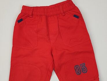 czerwone spodnie dla chłopca: Niemowlęce spodnie materiałowe, 3-6 m, 62-68 cm, stan - Bardzo dobry