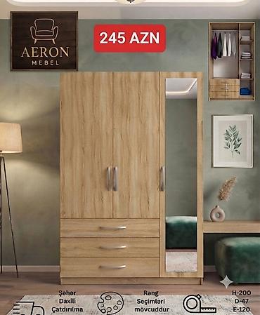 kalidor skafi: Aeron Mebel – 3 qapılı paltar şkafı Dolab:H-200.E-120.D-47 — 1