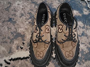 Ayaqqabılar: Məhsul: Gucci kişi ayaqqabısı - Model: GG monoqram naxışlı bağlamalı — 2