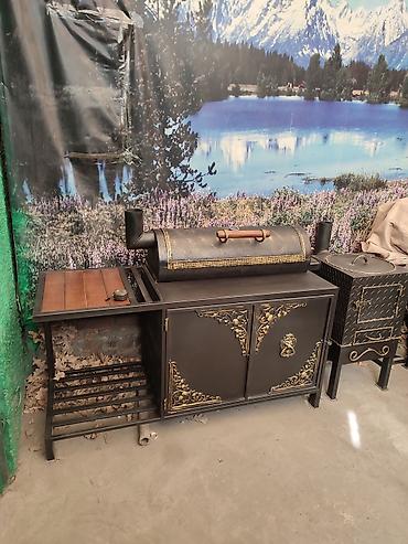 Барбекю: Три в одном очень удобная коптильня гриль барбекю мангал очок толщина — 9