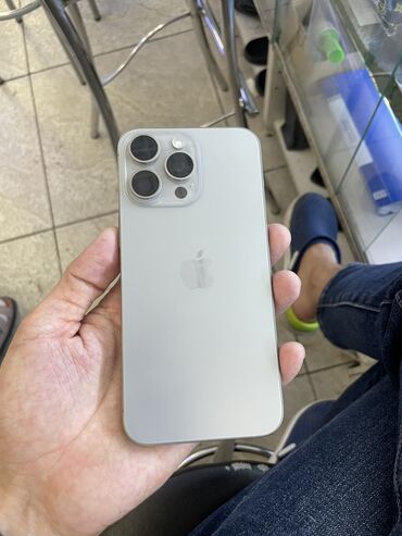 купить 15 про 256: IPhone 15 Pro Max, Колдонулган, 256 ГБ, Natural Titanium, Куту, 93 %