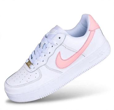 air max carbon: Nike Air Force 1 ženske patike – belo/roze - Klasičan AF1 dizajn sa — 1