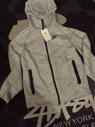 найк теч флиск: Мужская толстовка, M, Nike, Новый, цвет - Серый, Самовывоз, Платная доставка — 1