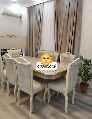 Ev və bağ: Qonaq otağı üçün, Yeni, Dördbucaq masa, 6 stul — 1