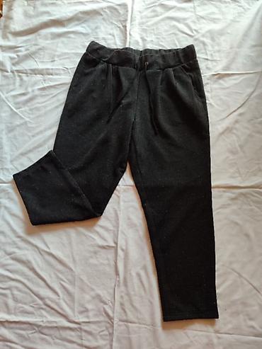 oversize dzemperi: Pantalone visok struk,ravne nogavice sa jedva primetnim tačkastim — 1