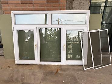plasdik ayna: İşlənmiş İkiqat şüşə paketi Plastik pəncərə, Еni: 180 sm, Uzunluğu: 130 sm — 4