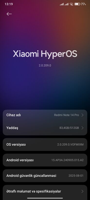 xiaomi redmi 8 qiymeti irshad telecom: Redmi Note 14 Pro, 512 ГБ, цвет - Черный