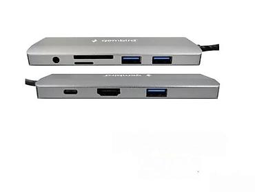 Doking stanice: USB‑C 9‑u‑1 multiport adapter (Gembird A-CM-COMBO9-03) - Portovi: - — 6