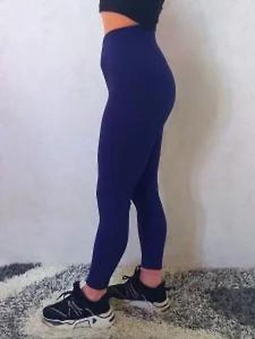 Helanke, biciklistički šortsevi: Ribane sportske helanke – tamnoplave - Model: visok struk, dužina do — 18