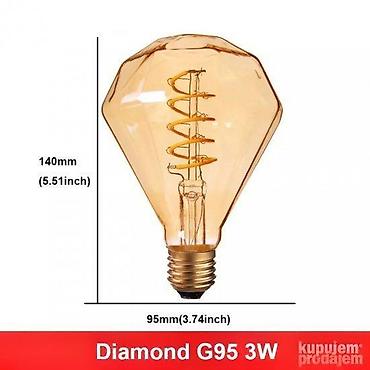 Rasveta: LED Retro Edison filament sijalica dimabilna toplo bela 3-6W. Prolećna — 7