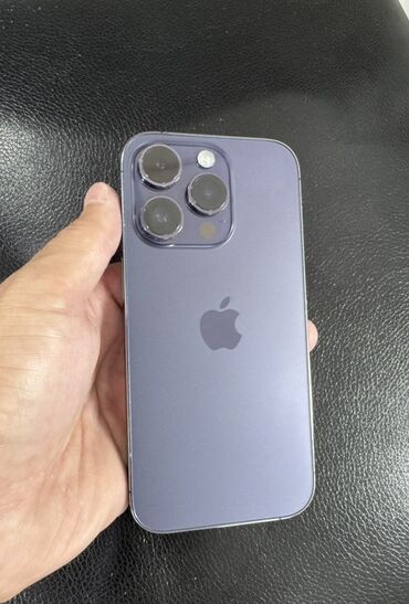 Apple iPhone: IPhone 14 Pro, Б/у, 128 ГБ, Deep Purple, Защитное стекло, 86 %