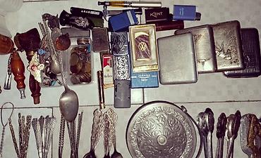 kasli fiqur: Kolleksiya üçün qarışıq vintage/antik mətbəx və dekor əşyaları dəsti — 4