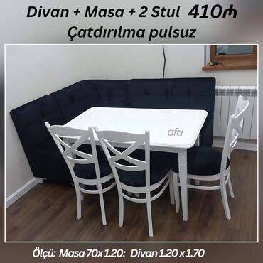 metbext ucun divan: Mətbəx oturacaq dəstləri Divan, masa + 2 stul Endirimle 410-420 azn