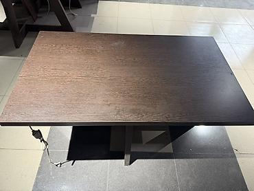 Masalar: Taxta yemək/iş masası – tünd qəhvəyi - Material: ağac teksturalı — 1