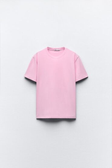 розовая футболка: Футболка, Классическая модель, Однотонный, Хлопок, США