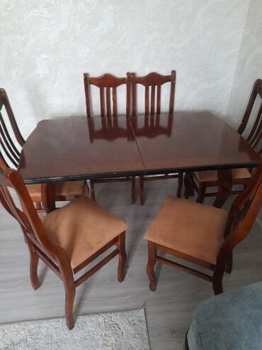 купить буфет в баку: Для гостиной, Б/у, Квадратный стол, 6 стульев at lalafo.az купить буфет в баку: Для гостиной, Б/у, Квадратный стол, 6 стульев