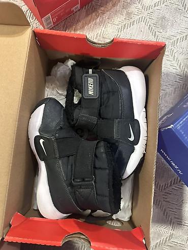 офисная одежда: Детские зимние ботинки Nike (модель с липучками) - Цвет: черный верх — 2