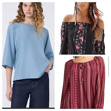 Tri bluze, veličina M/L – set 700 dinara 1) Svetloplava bluza