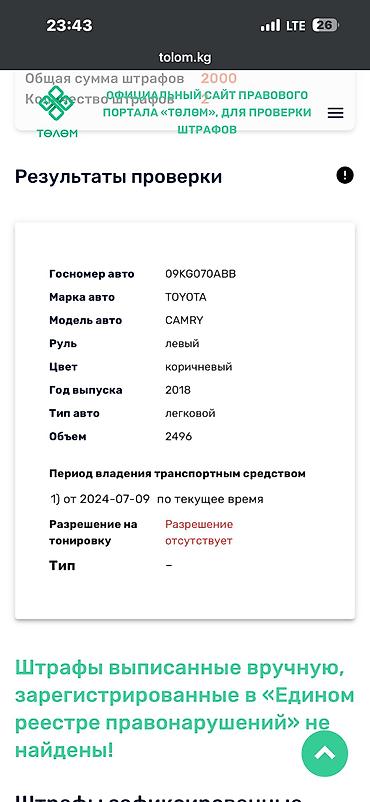 Продажа авто: Toyota Camry: 2018 г., 2.5 л, Автомат, Гибрид, Седан — 10