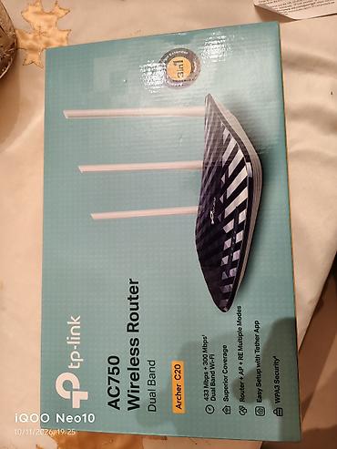 nar wifi modem satisi: TP-Link Archer C20 AC750 Dual Band Wi‑Fi router. Təzə kimi bir şeydir — 1