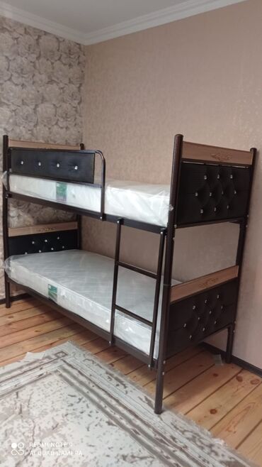 İkimərtəbəli uşaq çarpayıları: Oğlan və qız üçün, Yeni, Çarpayı, Matrassız, Siyirməsiz — 11