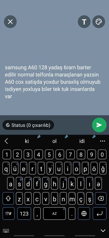 samsung c5212 telefon: Samsung Galaxy A60, 128 GB, rəng - Qızılı, Düyməli