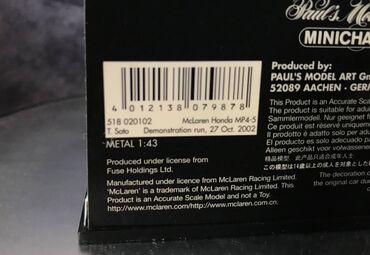 Avtomobil modelləri: McLaren, 2002 il, 1:43, Dəmir, Ödənişli çatdırılma — 11